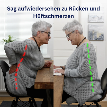 Orthopädisches Sitzkissen vorher nachher Vergleich